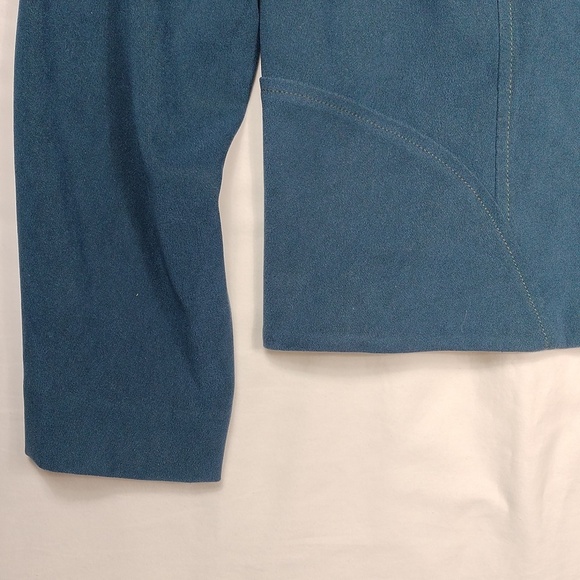 Leslie Fay Womens Bluish Green Blazer - Picture 4 of 10